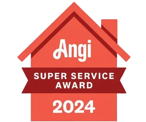 Angi Super Service Award 2024 in the shape of a house